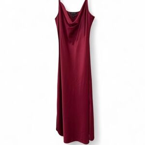 All Saints Burgundy Cowl Neck Maxi Dress - size 10